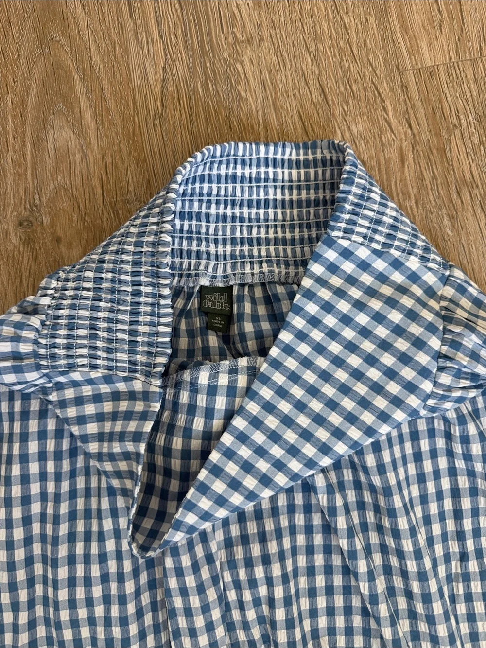 WILD FABLE / Blue Gingham Tiered Maxi Skirt